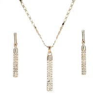 طقم مجوهرات مطلي لون ذهبي بتصميم ازورا لونج