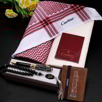 بوكس رجالي ماركة كارتير – شماغ وقماش وقلم ومحفظة ف...