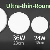 إضاءة سقف رفيع للغاية - دائري لون إضاءة أبيض دافئ...