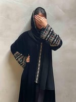 عباية مخمل تطريز ذهبي 9