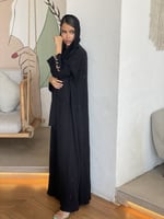 عباية الورود السوداء كلوش