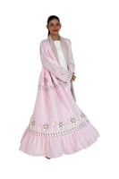 عباية فراشة وردي