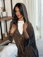 عباية الحرير الرمادي