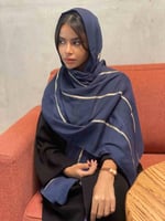 طرح بوال بشريط ذهبي- كحلي