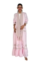 عباية فراشة وردي