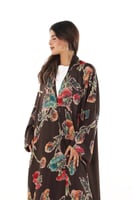 عباية حرير الورود بني 1