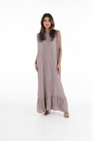 فستان بكسرات وردي