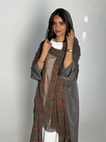 عباية الحرير الرمادي