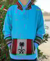 بلوفرات مع نقش السدو لون سماوي