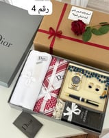 طقم هدايا رجالية ديور متكامل مع شماغ وعطر وساعة