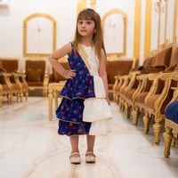 فستان بناتي بقماش شالكي طبقات