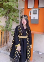 فستان يوم التأسيس منقط ذهبي