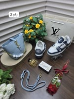 طقم شنطة ماركة افسان لوران خامة جلد