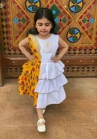 فساتين بناتي شالكي لون برتقالي