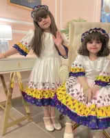 فستان بناتي لقماش شالكي