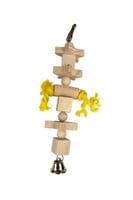 لعبة طيور قطع خشبية مع جرس للبغاوات والطيور الصغير...