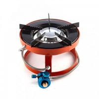 موقد غاز دائري للرحلات برتقالي يتم توصيلها عبر لي...