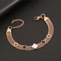 سوار كليف وردة كلوفر بتصميم شبك وردات مفرغة ورادت...