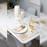 مفارش صحون وملاعق - 6 قطع