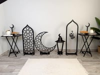 طاولتين خدمة + ديكورات رمضانية 6 قطع