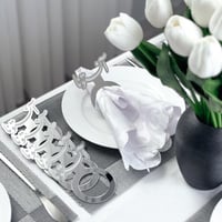 6 مسكات مناديل آنستونا فضي