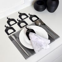 6 مسكات مناديل - مفارش أسود