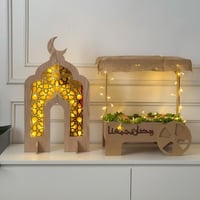 عربة صينية رمضان المضيئة + ديكور رمضاني