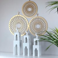 مجموعة ديكور (ذهبي - أبيض)