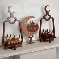 صينيتين فاخرة + ديكور رمضاني + 12 تغريسة