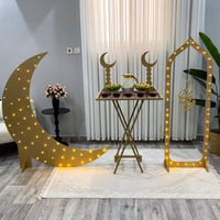 طاولة ضيافة + ديكورين رمضان مضيئة