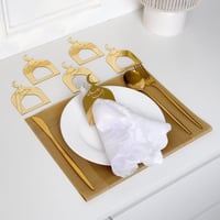 6 مسكات مناديل - مفارش ذهبي