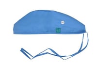 Blue surgical cap for long hair