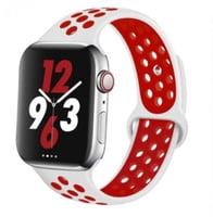 سوار رياضي ابيض مع احمر ساعة ابل White Red Sport B...