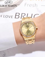 ساعة نسائية من لويس مارتن اللون الذهبي