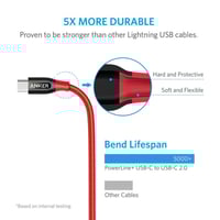 كيبل تايب سي إلى تايب سي أنكر قماش بطول 90 سم اللو...