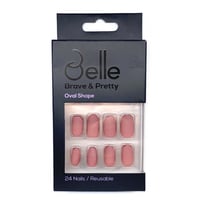 بيل اظافر صناعية لصق ذاتي شكل بيضاوي لون لحمي وردي...