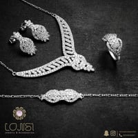 طقم زركون مطلي ( فضي )