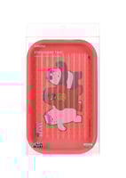 علبة قرطاسية باللون الأحمر مع شعار الدببة الثلاثة...