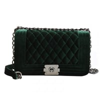 حقيبة كتف نسائية مخمل أخضر Shoulder bag Green velv...