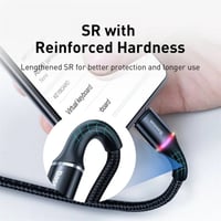 بيسوس | سلك شاحن تايب سي سريع جدا ضد القطع مضيء مد...