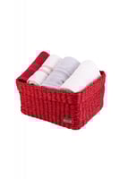 طقم مناشف يد مع سلة Lovage لون أحمر