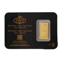 سبيكة ذهب عيار 24 بوزن 5 غرام ديوان الذهب