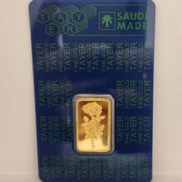 سبيكة ذهب عيار 24 وردة بن طاير بوزن 15.55 غرام