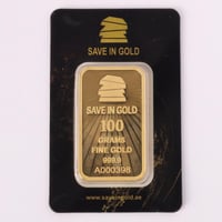 سبيكة ذهب Save in Gold عيار 24 بوزن 100 غرام