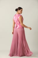 أفرول طويل استرتش زهري مكسر من الاسفل