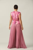 أفرول طويل استرتش زهري مكسر من الاسفل