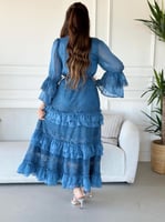 فستان طويل شيفون لمعة طبقات جوبير