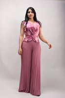 أفرول طويل استرتش زهري مكسر من الاسفل