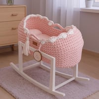 سرير محمول للمواليد جهتين كروشيه بدون ستاند