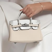 ‏Birken Bag off white ميني بيركن ( سكري) بجلد التم...